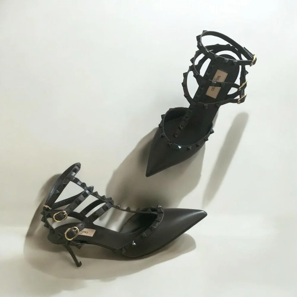 NWOB Valentino Garavani Rockstud Caged Sandal Pumps Size 39 $1190 - Picture 7 of 7